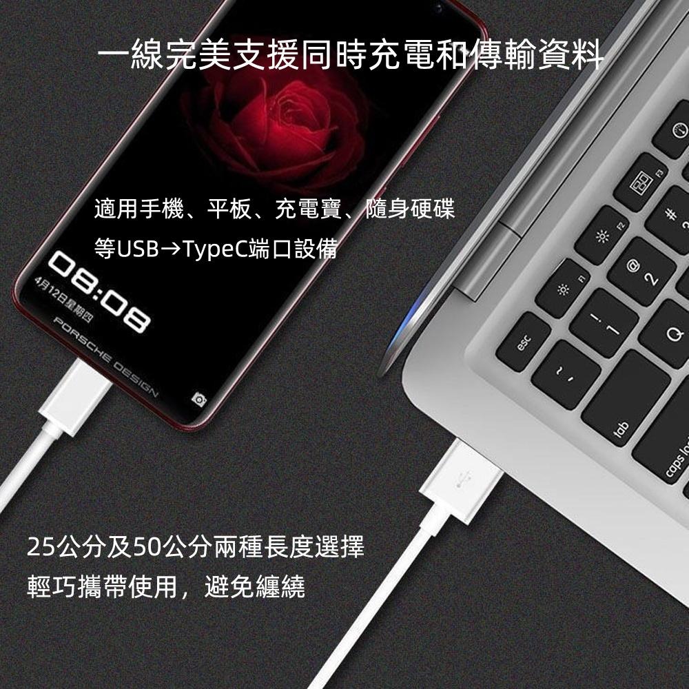 含稅全新特價一年保固月陽超值2入真5A快充25公分TypeC手機平板充電線傳輸線(TYP025X2)-細節圖5