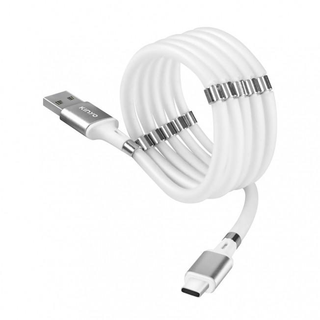 含稅全新原廠保固一年KINYO Type-C極速充電1米磁吸收納全銅線芯充電傳輸線(USB-C902)-細節圖8