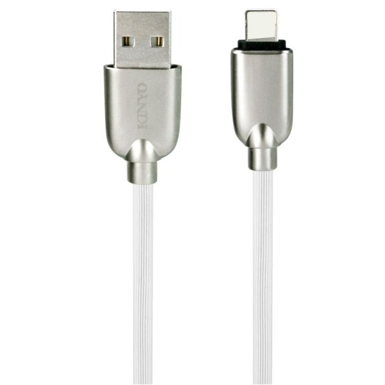 含稅全新原廠保固一年KINYO鋁合金1.2米8PIN快速2.4A充電傳輸線(USB-A07)-細節圖5