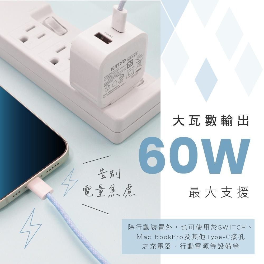 含稅全新原廠保固一年極速1公尺TYPEC TO TYPEC快充PDQC60W充電線資料傳輸線USB-TYC06-細節圖3
