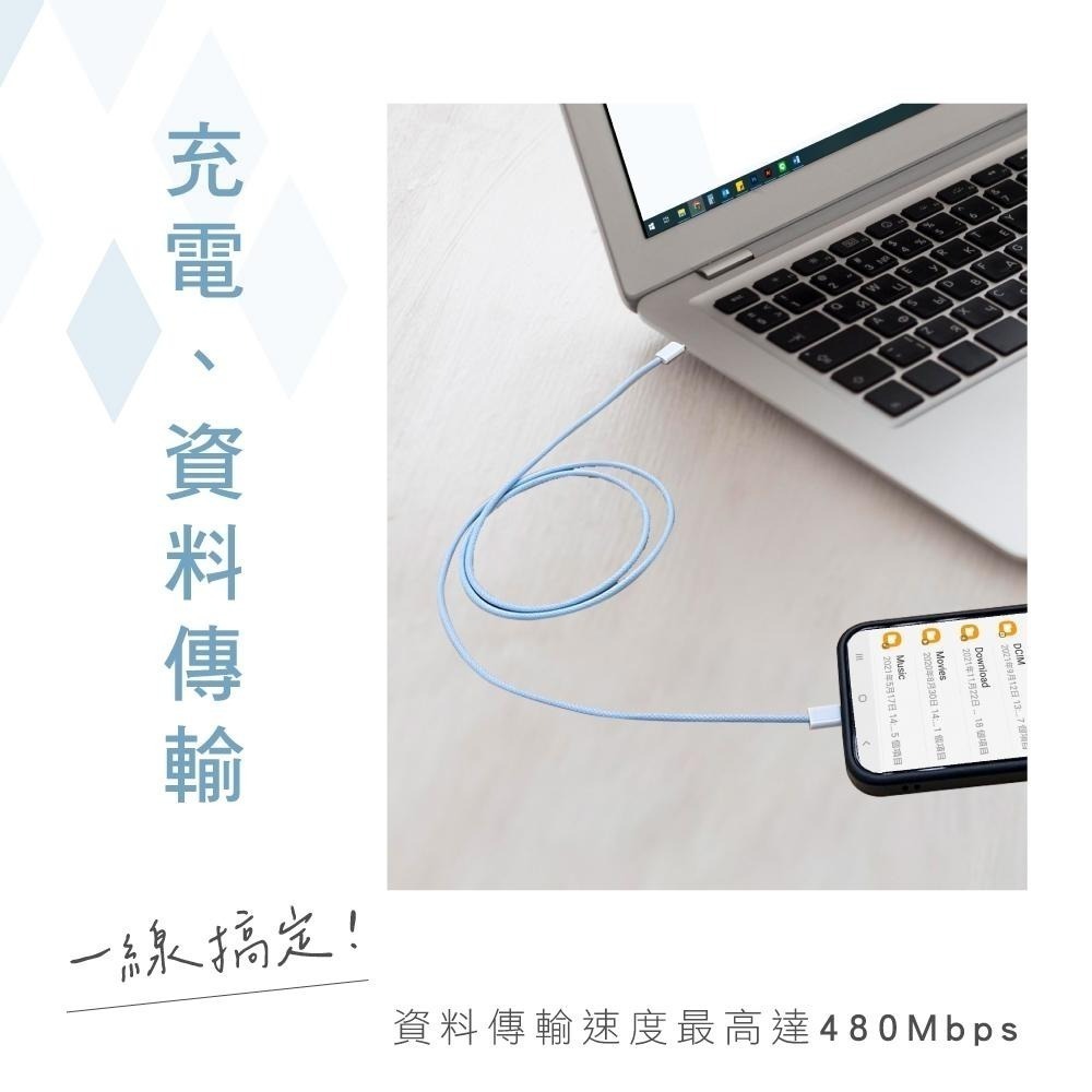 含稅全新原廠保固一年極速1公尺TYPEC TO TYPEC快充PDQC60W充電線資料傳輸線USB-TYC06-細節圖7