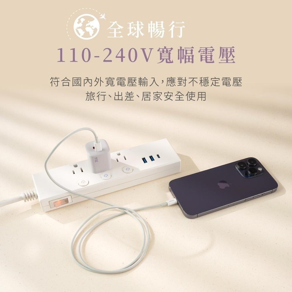 含稅全新原廠保固一年KINYO氮化鎵35W高效快充PD3.0+ Type C多重保護充電器充電頭(PDCB-135)-細節圖7
