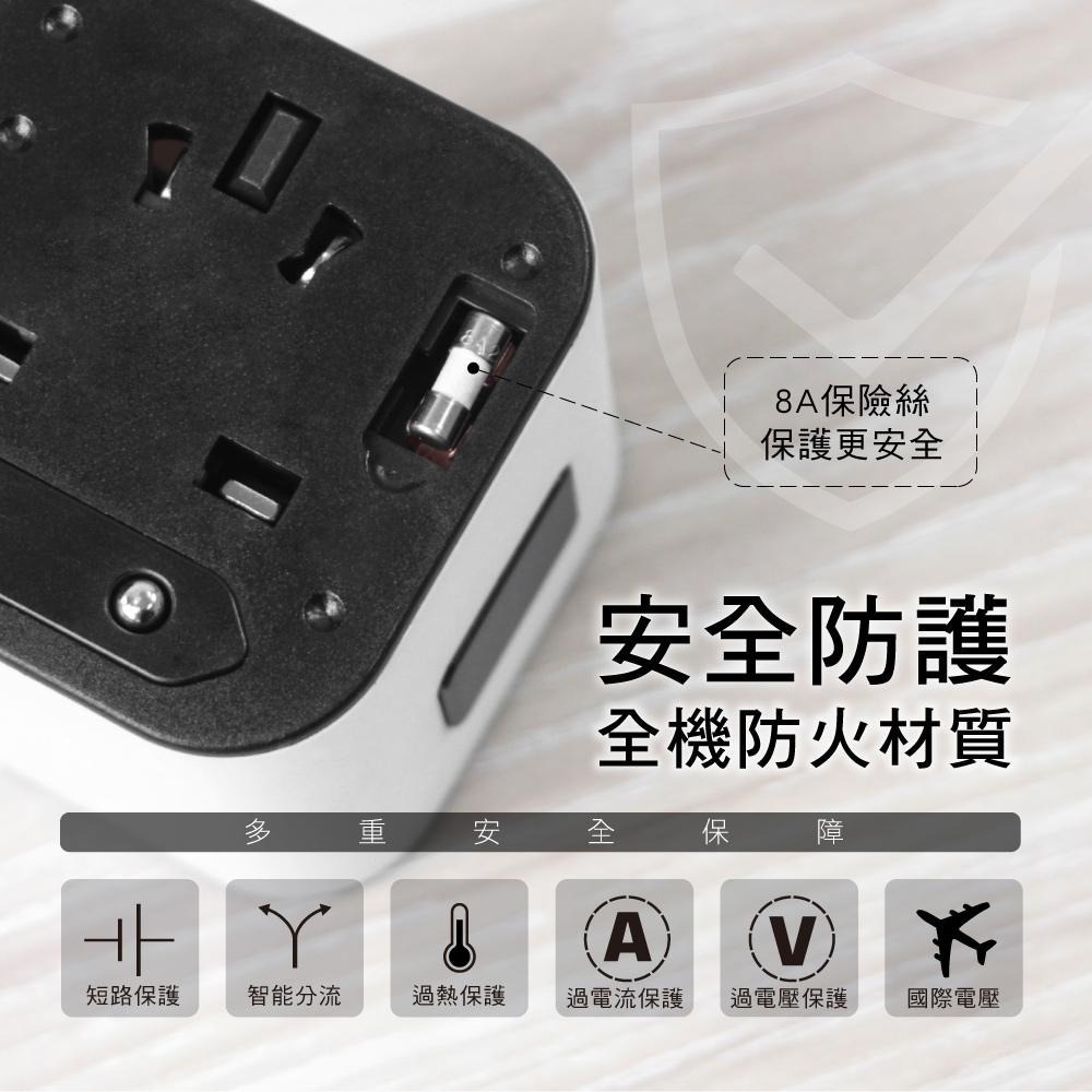 含稅全新原廠保固一年KINYO大電流3.4A萬國旅行2USB+1TypeC轉接插頭充電器充電頭(MPP-3456-1)-細節圖9