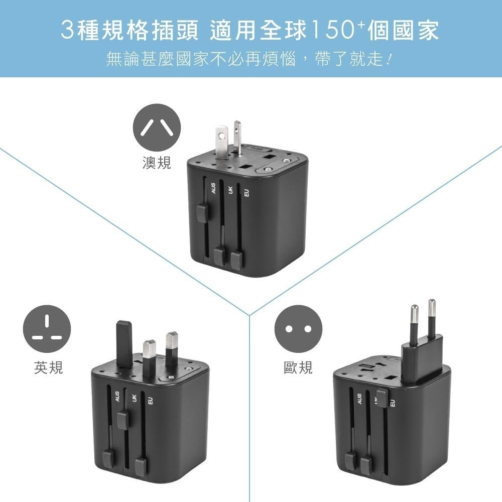含稅全新原廠保固一年KINYO大電流3.4A萬國旅行3USB轉接插頭充電器充電頭(MPP-2345-1)-細節圖5