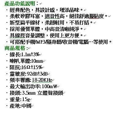 含稅全新原廠保固一年NAKAY時尚風采重低音扁線密閉式柔軟矽膠耳塞線控音量耳機(NE-21)-細節圖5