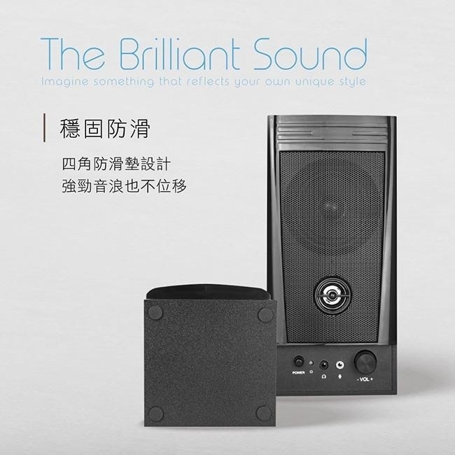 含稅全新原廠保固一年KINYO低音反射孔設計帶耳機孔帶麥克風孔木質音箱喇叭(PS-2100)-細節圖3