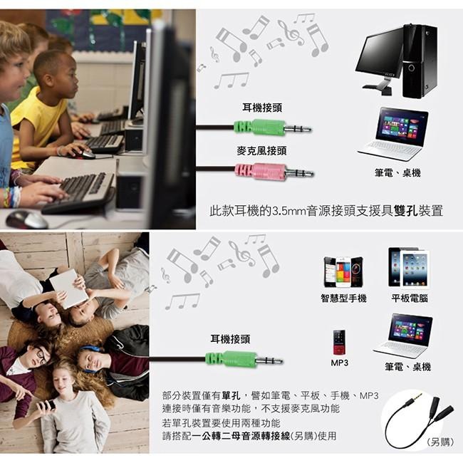 含稅原廠保固一年KINYO輕巧型頭戴式線控音量耳機麥克風(EM-2108)-細節圖2