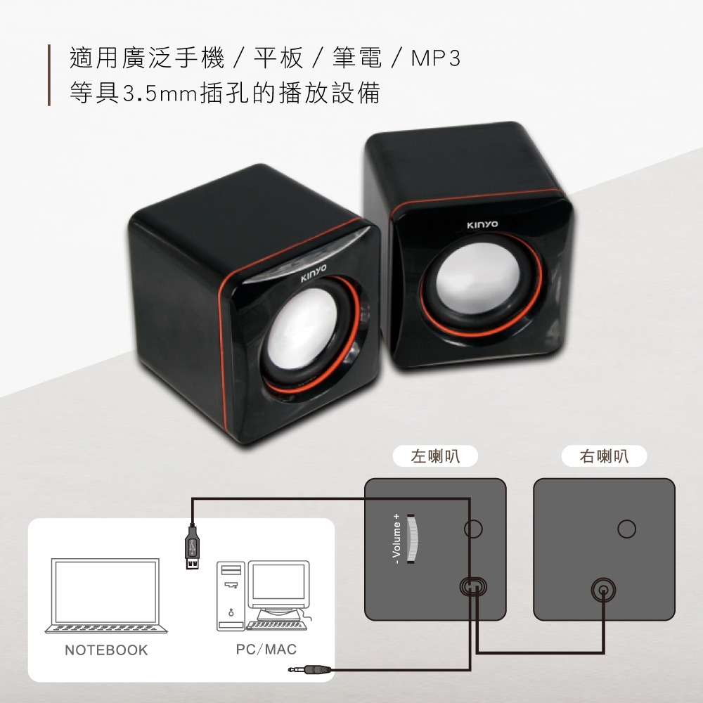 含稅全新原廠保固一年KINYO迷你矩陣PMPO200瓦立體聲USB喇叭音箱(US-202)-細節圖8