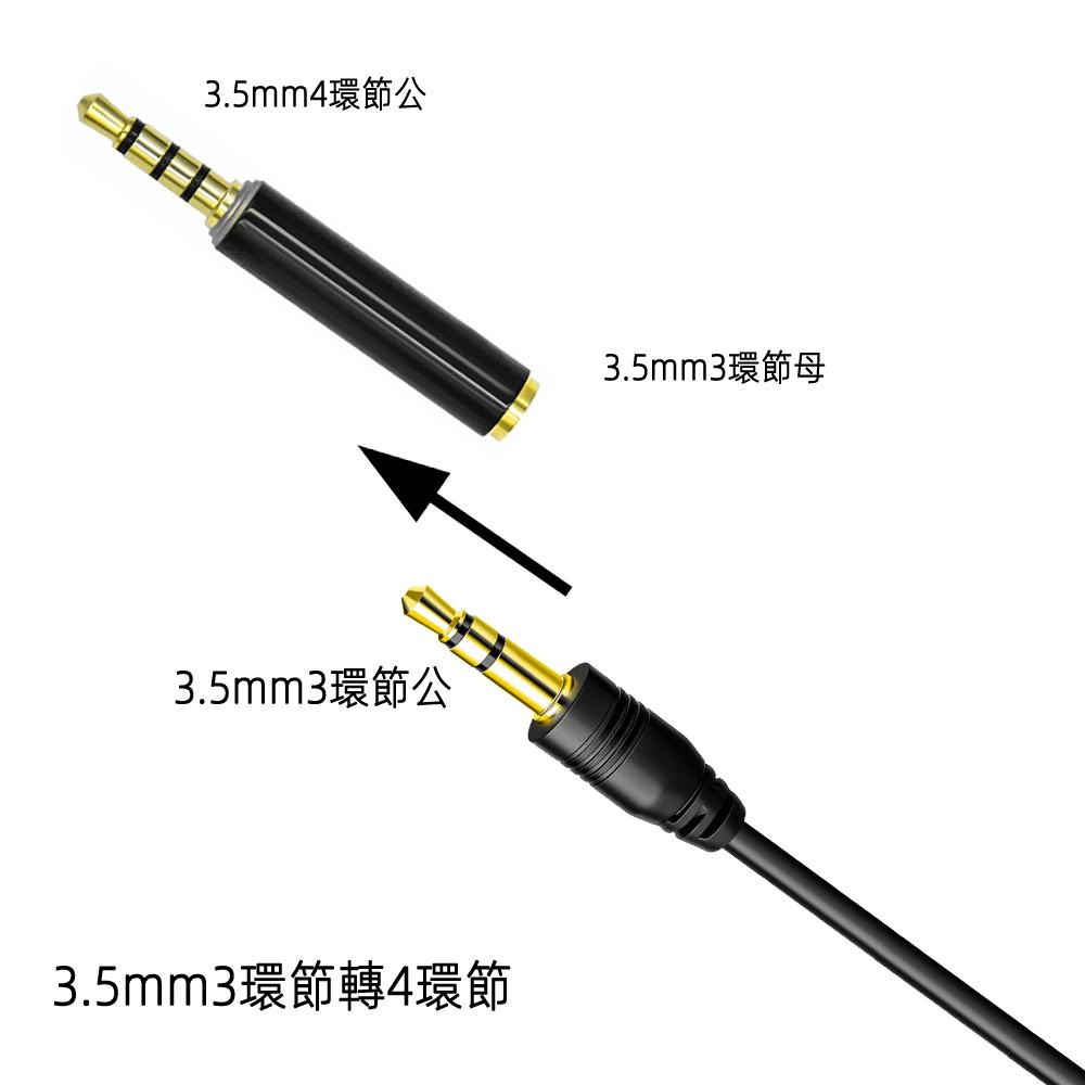 含稅全新特價月陽鋁合金高保真鍍金3.5mm 3環節轉4環節耳機音源轉換轉接頭(ST34)-細節圖3