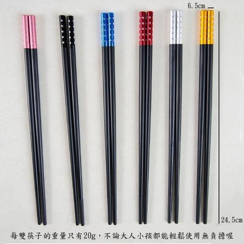 含稅特價5雙裝圓型滿天星鑲鑽高硬度合金筷(22465)-細節圖5