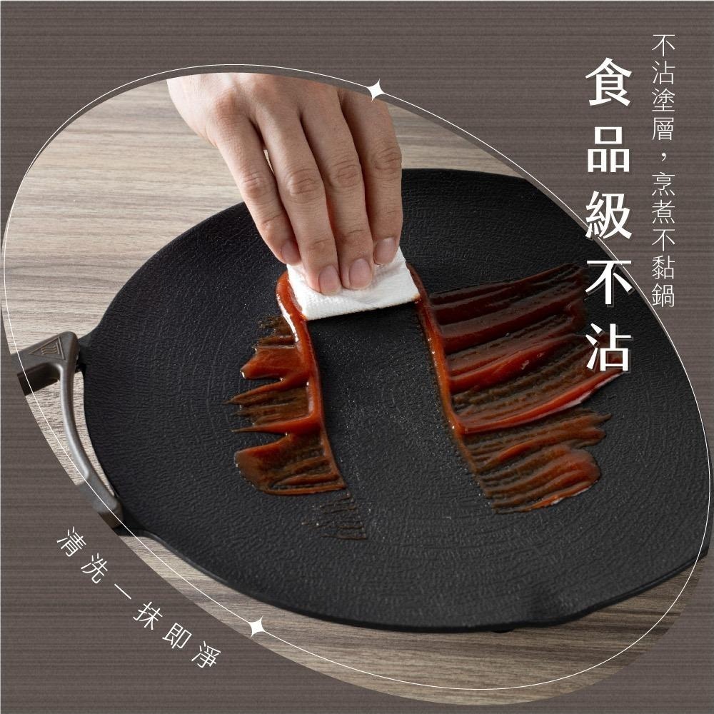 含稅全新原廠保固一年KINYO韓式超薄機身雙食認證不沾塗層導油嘴30cm安全BBQ電烤盤(BP-230)-細節圖2