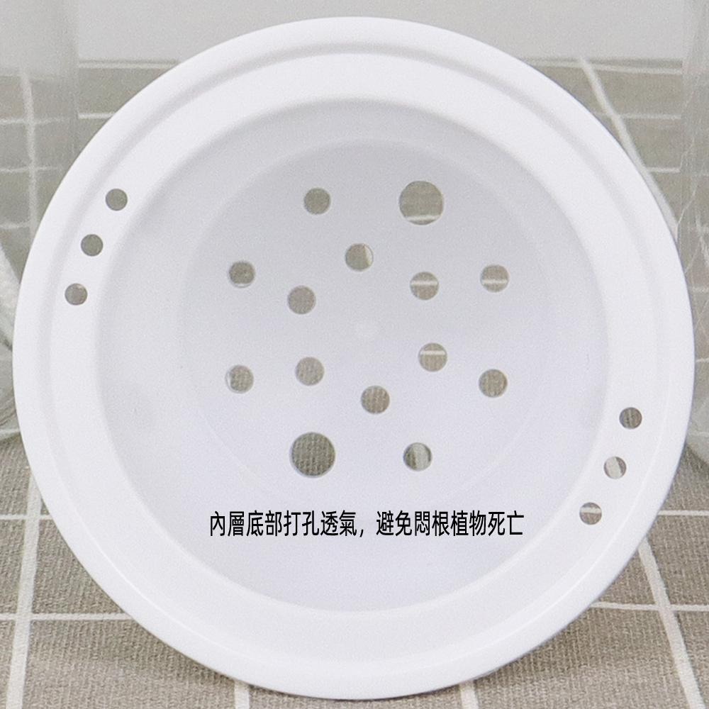 含稅全新特價月陽大號加厚透明雙層懶人花盆自動吸水澆水自動灌溉器(FP1110X1)-細節圖5