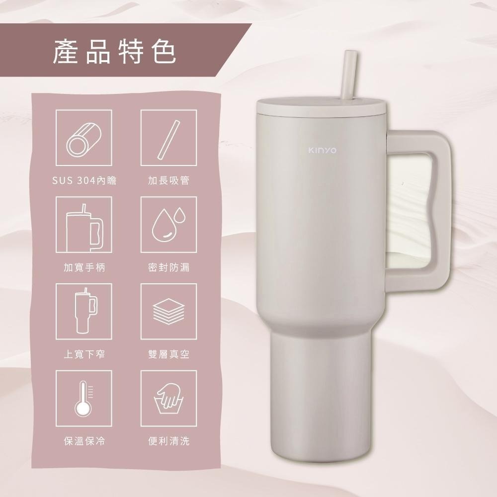 含稅全新原廠保固一年KINYO雙層真空防燙車用1200cc食品級304不銹鋼大口徑保溫瓶保溫壺(KIM-3025)-細節圖3