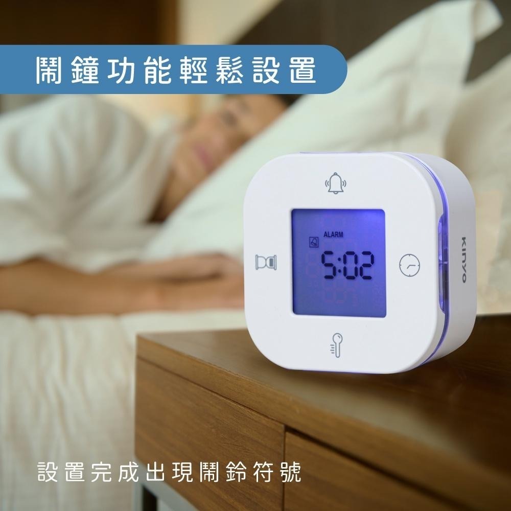 含稅全新原廠保固一年KINYO四合一翻轉萬年曆計時器溫度背光電子鐘鬧鐘(TD-098)-細節圖5
