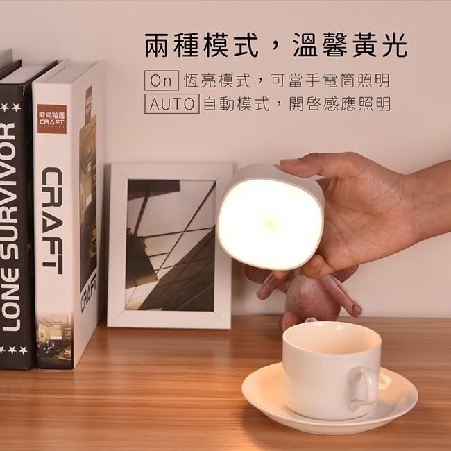 含稅原廠保固一年KINYO黃光5LED電池式雙模式磁吸人體感應燈小夜燈(SL-5380)-細節圖2