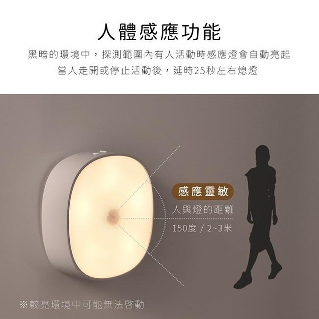 含稅原廠保固一年KINYO黃光5LED電池式雙模式磁吸人體感應燈小夜燈(SL-5380)-細節圖5