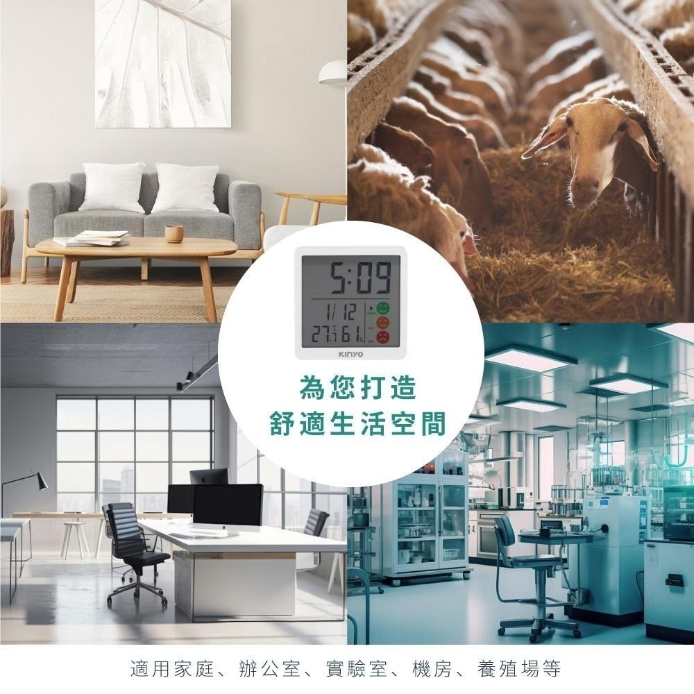 含稅全新原廠保固一年KINYO時間溫度濕度環境品質電子式大螢幕桌立磁吸兩用電子鐘溫度計濕度計(TC-19)-細節圖9