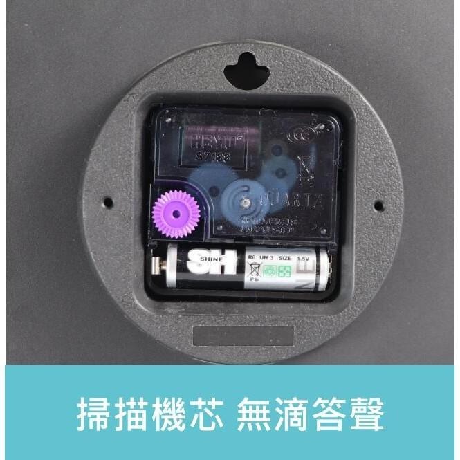 含稅全新原廠保固一年KINYO掃瞄靜音11吋時尚立體字掛鐘(CL-180)-細節圖5