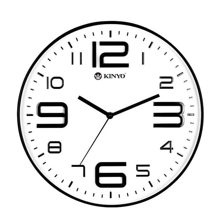 含稅全新原廠保固一年KINYO簡約浮雕14吋靜音掛鐘(CL-141)-細節圖2