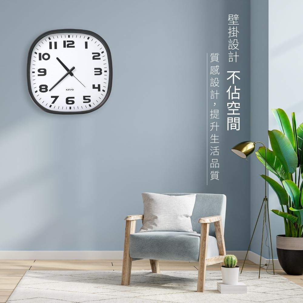 含稅全新原廠保固一年KINYO經典方型16吋靜音掃描機芯掛鐘壁掛鐘(CL-204)-細節圖3