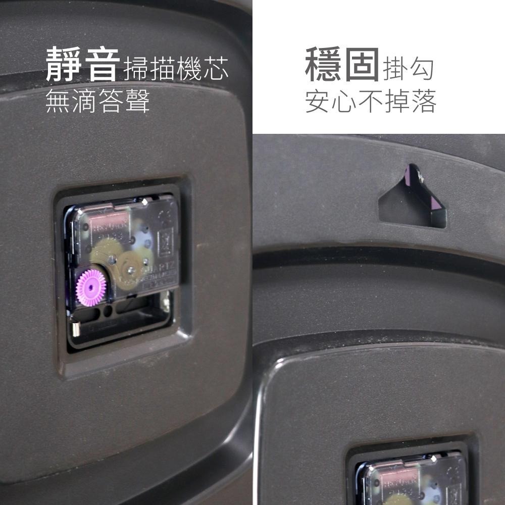 含稅全新原廠保固一年KINYO經典方型16吋靜音掃描機芯掛鐘壁掛鐘(CL-204)-細節圖5