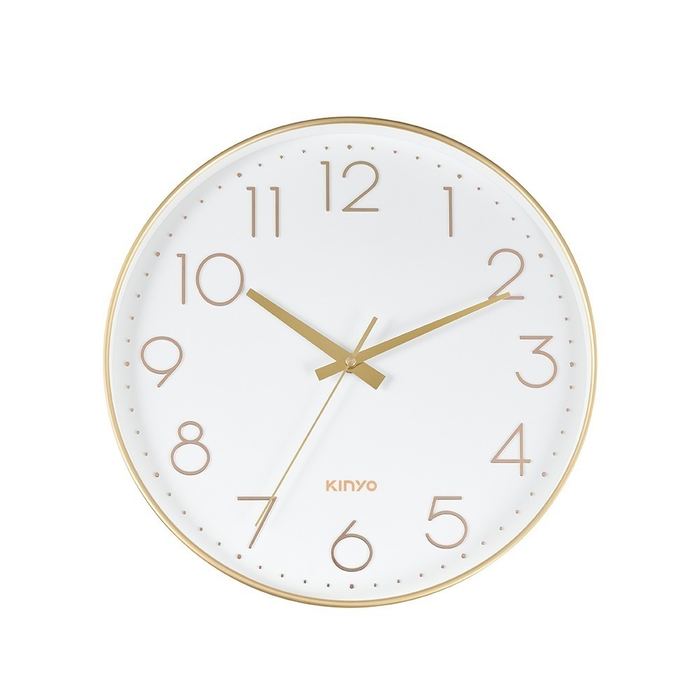 含稅全新原廠保固一年KINYO燙金大數字14吋35公分靜音掃描機芯掛鐘壁掛鐘(CL-225)-細節圖9