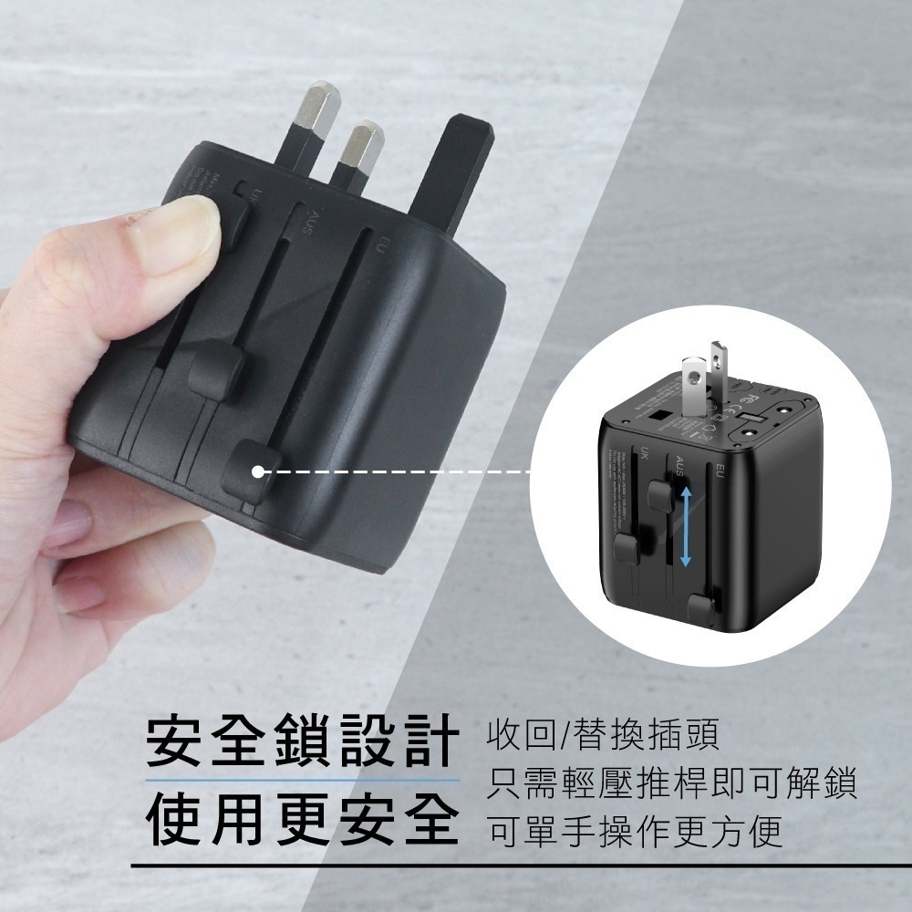 含稅全新原廠保固一年送保險絲KINYO迷你國際轉換插頭雙插座帶保險絲插腳轉換器插座(MPP-3500)-細節圖6