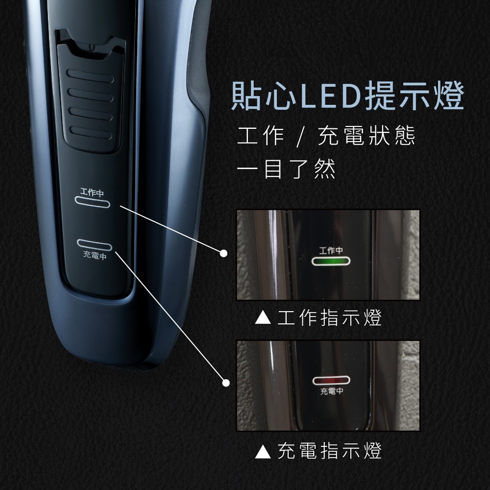 含稅全新原廠保固一年KINYO全機水洗充電式高續航浮動雙環3D三刀頭帶鬢角刀電動刮鬍刀剃鬚器(NKS-603)-細節圖7