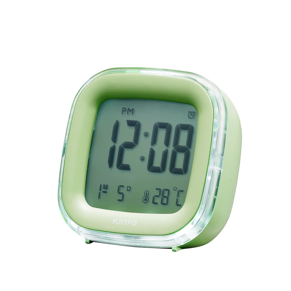 含稅全新原廠保固一年KINYO電池USB雙供電大字幕日期時間溫度小夜燈背光電子鐘貪睡鬧鐘(TD-400)-細節圖9