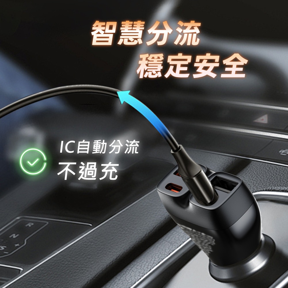 含稅全新原廠保固一年KINYO快充PD 35W雙USB雙TYPEC多重保護車用充電器擴充點煙器插座(CU-90)-細節圖5