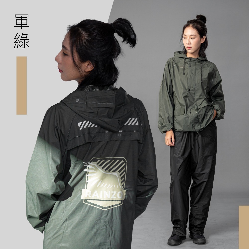 含稅全新原廠保固一年KINYO防暴雨級兩件式套裝高彈性透明雙帽沿反光條鬆緊袖口雨衣(RCT-685)-細節圖10
