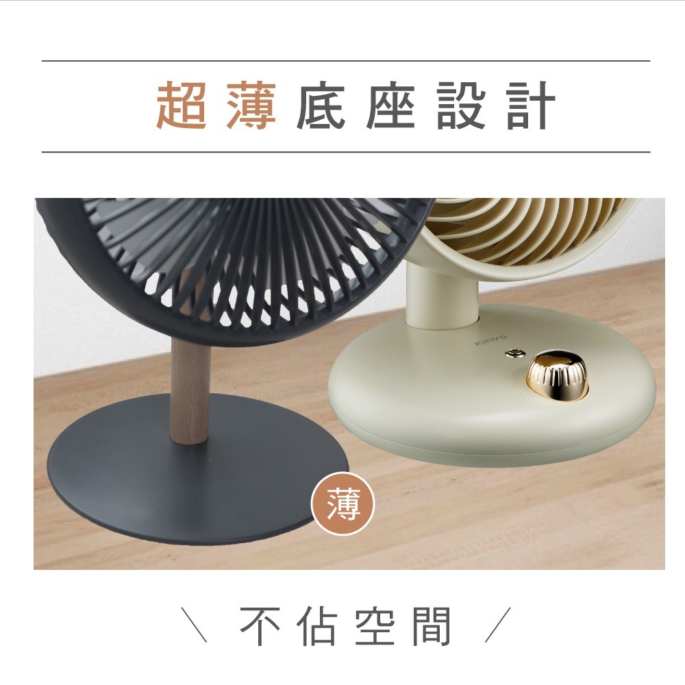 含稅全新原廠保固一年KINYO充電式大電量7吋超靜音自然風氣氛燈桌扇電風扇涼風扇循環扇(UF-7059)-細節圖2