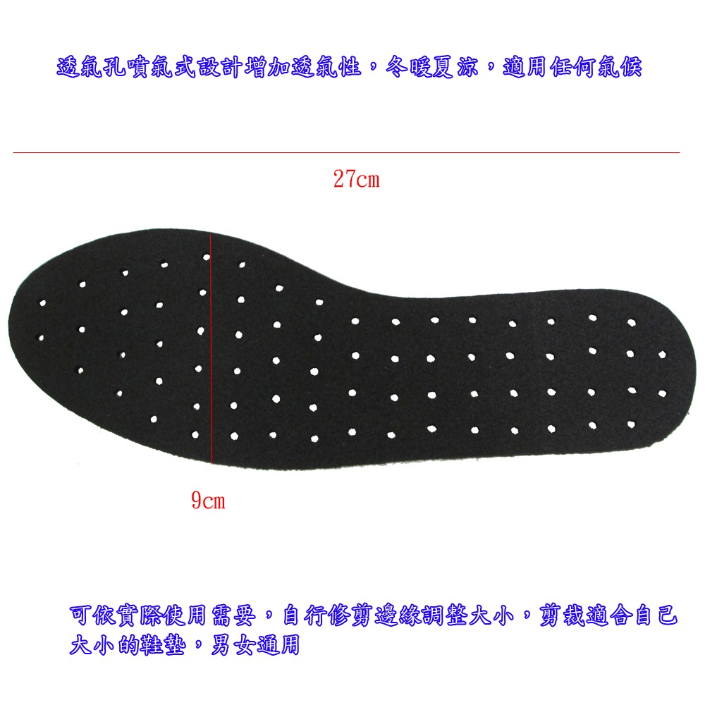 含稅全新特價月陽台灣製造厚4mm通用型可裁剪奈米竹炭消臭鞋墊(WCV230X1)-細節圖3