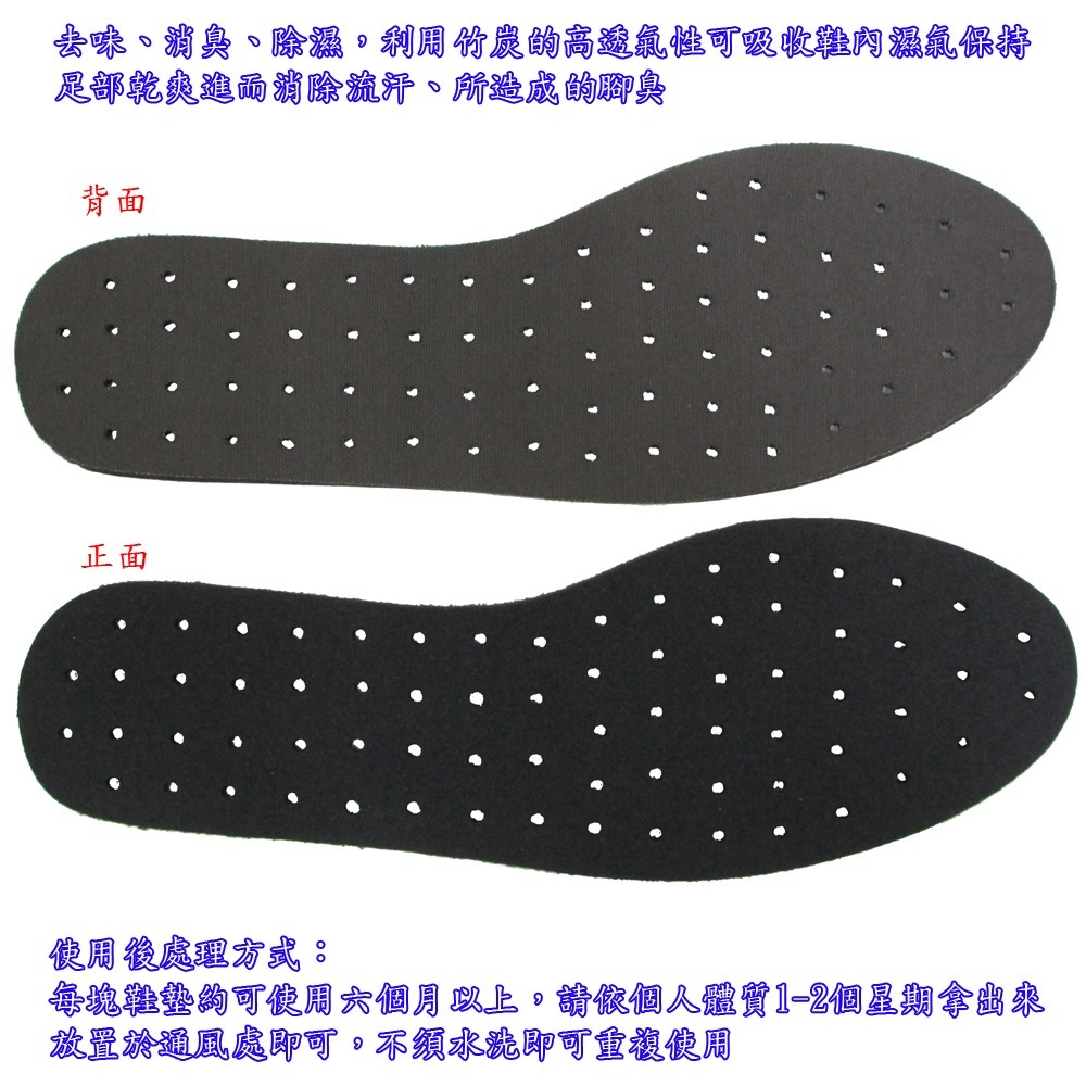 含稅全新特價月陽台灣製造厚4mm通用型可裁剪奈米竹炭消臭鞋墊(WCV230X1)-細節圖4