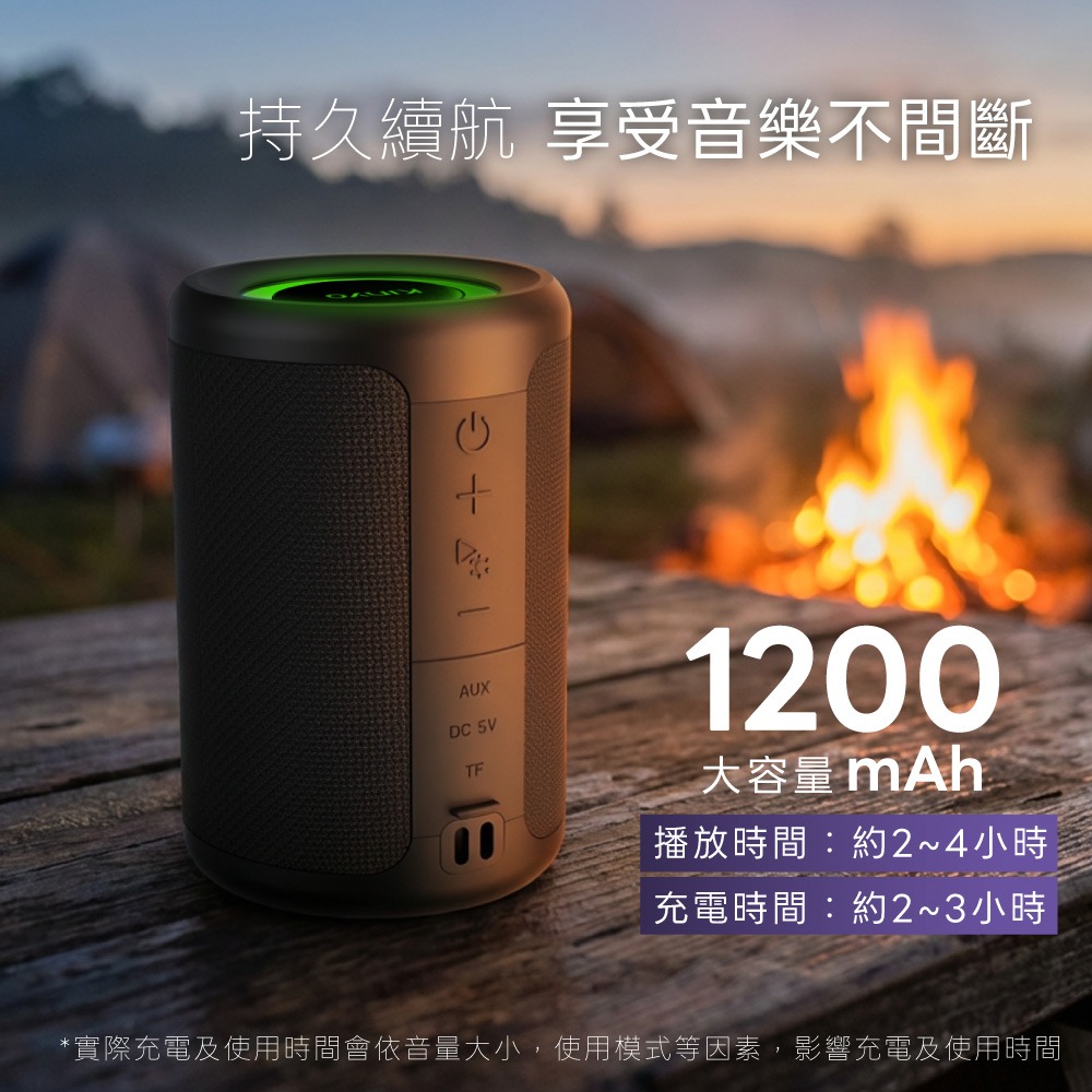 含稅全新原廠保固一年KINYO強化低音大電量炫光TWS串聯技術藍芽5.4讀卡音箱喇叭音響(NS-60)-細節圖2