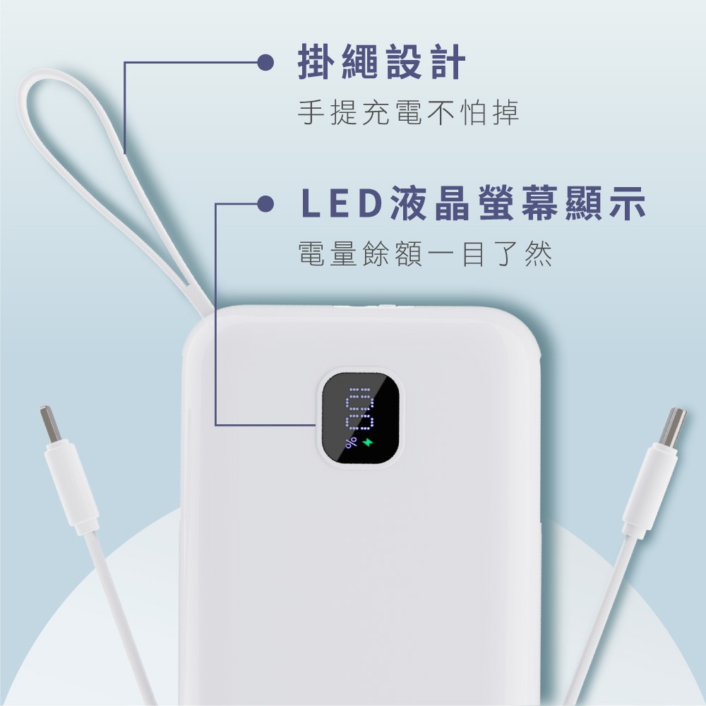 含稅全新原廠保固一年自帶線KINYO智能低壓PD/QC快充安規認證八重保護行動電源充電寶器(NKPB-4341)-細節圖8