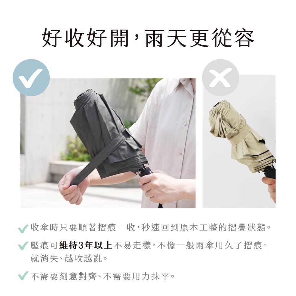 含稅全新原廠保固KINYO手開21吋輕量級防風折痕記憶8K傘骨黑膠抗曬碰擊布一鍵自動傘晴雨傘(KU-9800)-細節圖3