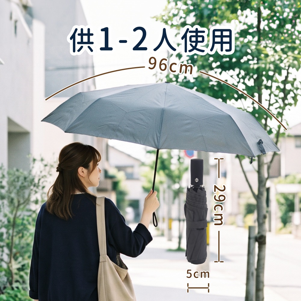 含稅全新原廠保固KINYO手開21吋輕量級防風折痕記憶8K傘骨黑膠抗曬碰擊布一鍵自動傘晴雨傘(KU-9800)-細節圖8