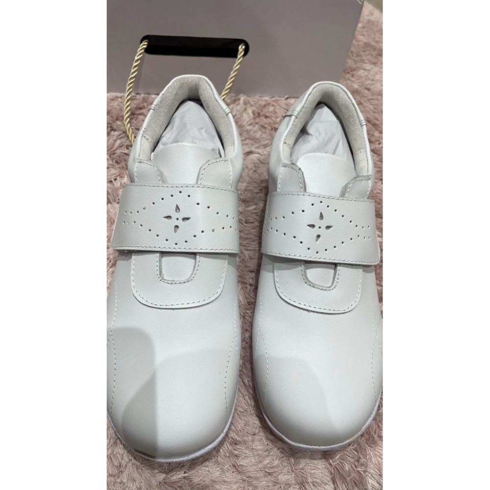 喜樂絲護理師鞋、牛皮護理師鞋、防滑、氣墊、專業3D避震氣墊護師鞋【黏貼款式】白色-細節圖6