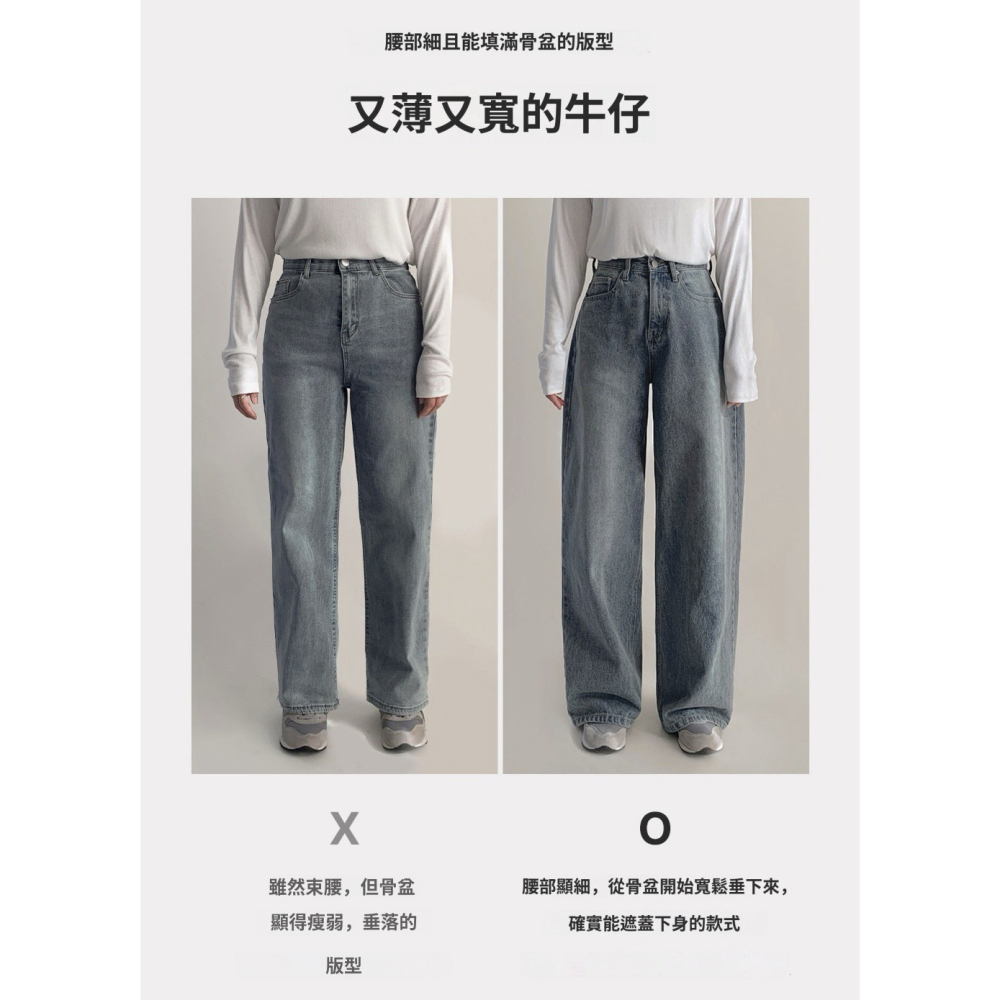 細腰圍推薦✿ 正韓製嘻哈寬鬆牛仔褲 pants ( slowand 自訂款 ) 長褲 高腰 單寧 丹寧-細節圖2