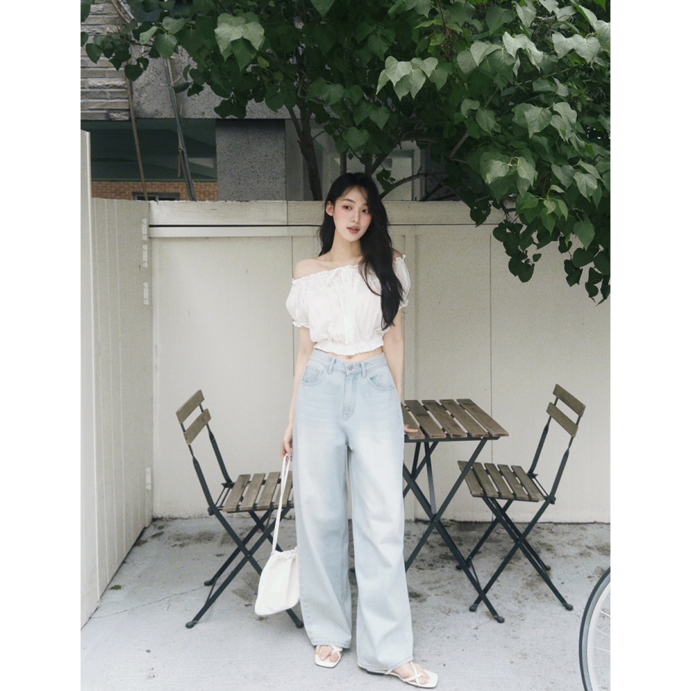 細腰圍推薦✿ 正韓製嘻哈寬鬆牛仔褲 pants ( slowand 自訂款 ) 長褲 高腰 單寧 丹寧-細節圖4