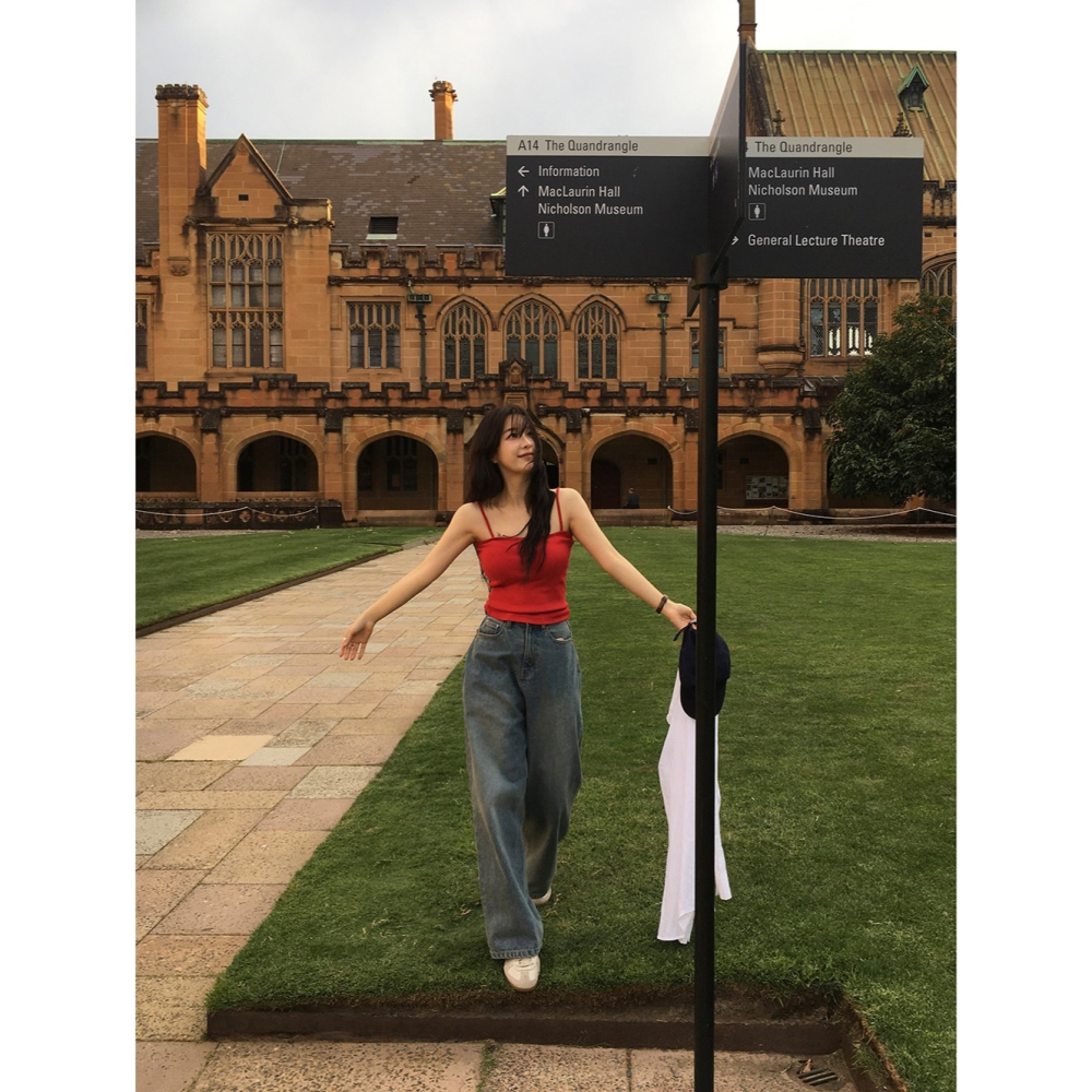 細腰圍推薦✿ 正韓製嘻哈寬鬆牛仔褲 pants ( slowand 自訂款 ) 長褲 高腰 單寧 丹寧-細節圖10