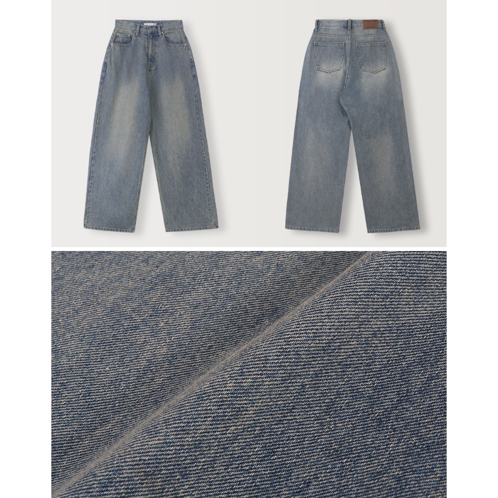 細腰圍推薦✿ 正韓製嘻哈寬鬆牛仔褲 pants ( slowand 自訂款 ) 長褲 高腰 單寧 丹寧-規格圖11