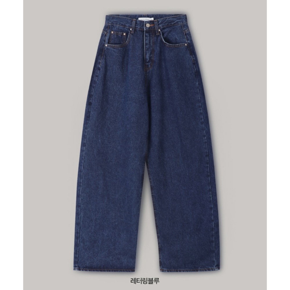 細腰圍推薦✿ 正韓製嘻哈寬鬆牛仔褲 pants ( slowand 自訂款 ) 長褲 高腰 單寧 丹寧-規格圖11