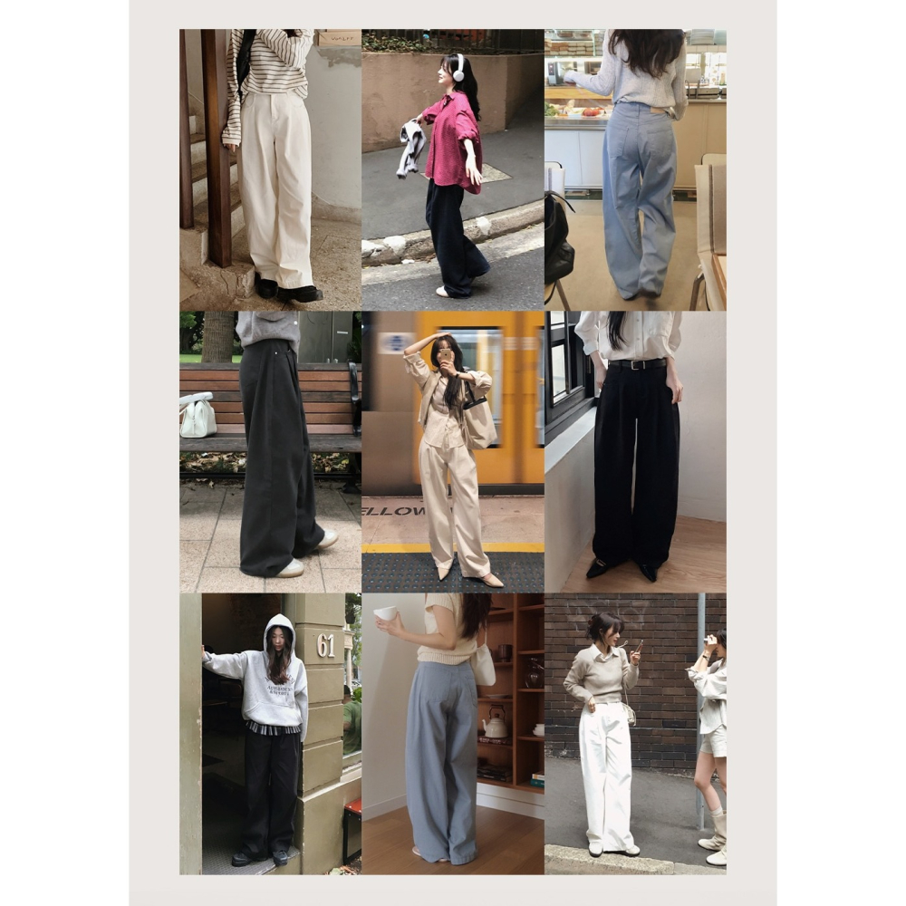 3種褲長✿ 正韓製365寬鬆細褶錐形褲 pants 3色 ( slowand 自訂款 ) 長褲 高腰 棉褲-細節圖2