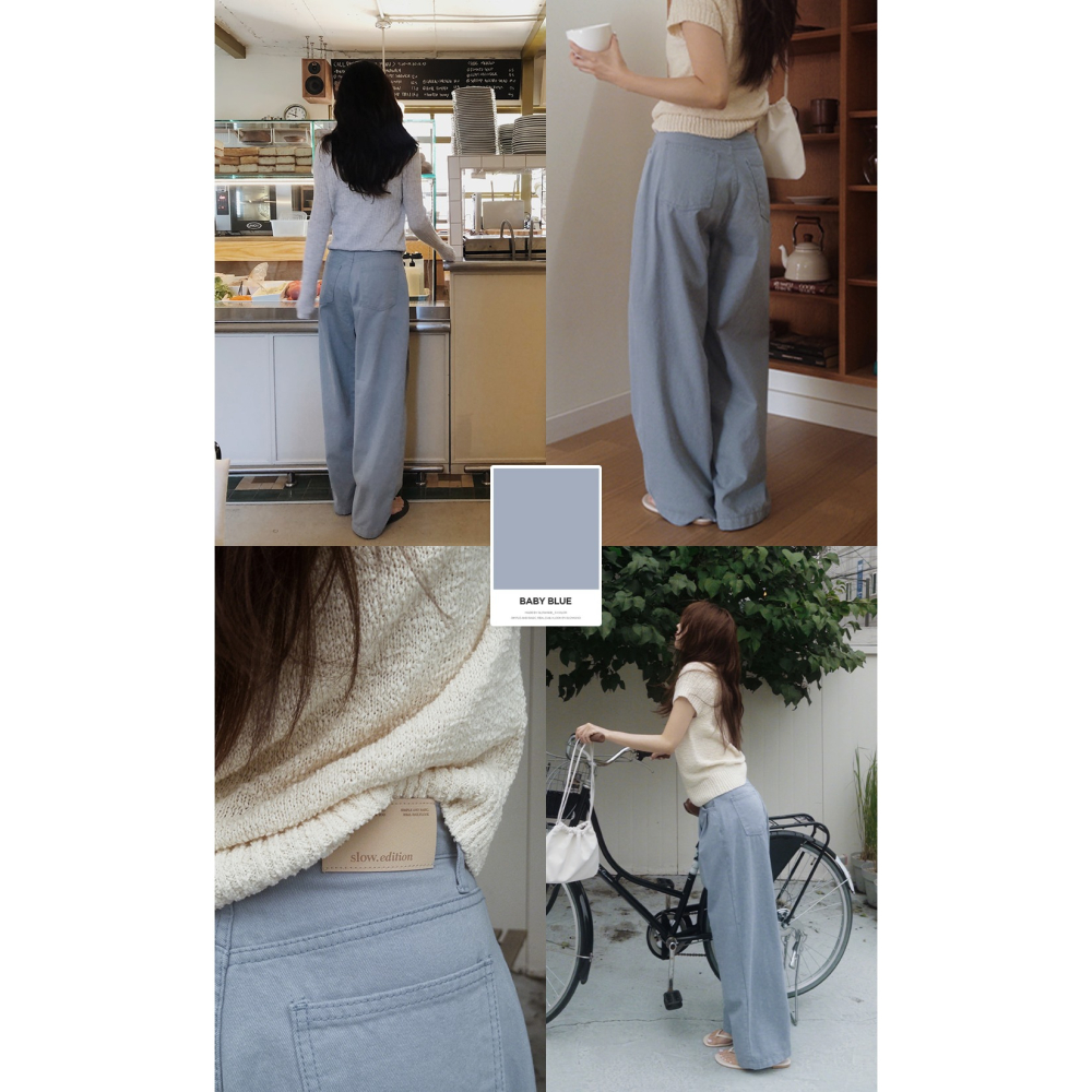 3種褲長✿ 正韓製365寬鬆細褶錐形褲 pants 3色 ( slowand 自訂款 ) 長褲 高腰 棉褲-細節圖3