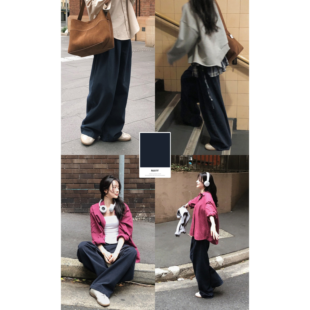 3種褲長✿ 正韓製365寬鬆細褶錐形褲 pants 3色 ( slowand 自訂款 ) 長褲 高腰 棉褲-細節圖5