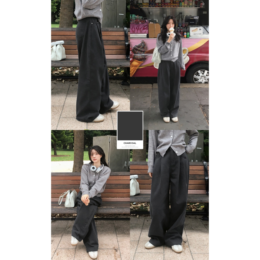 3種褲長✿ 正韓製365寬鬆細褶錐形褲 pants 3色 ( slowand 自訂款 ) 長褲 高腰 棉褲-細節圖6