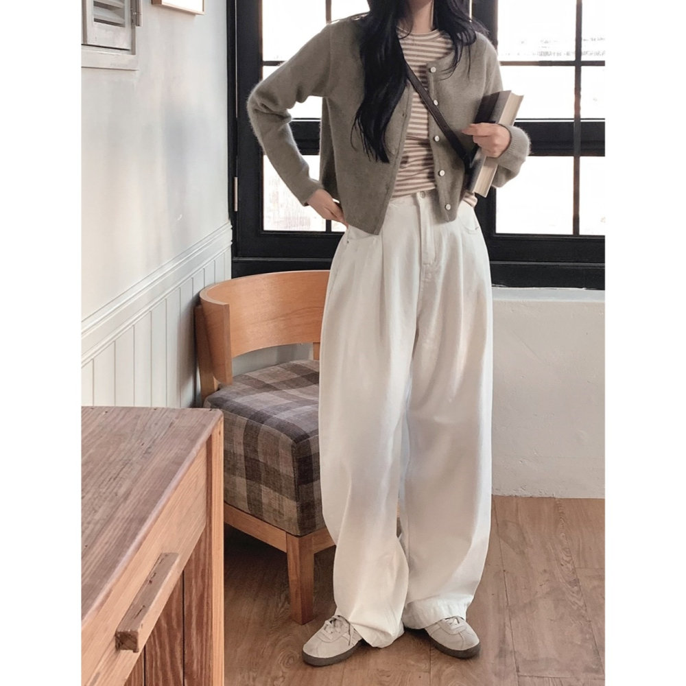 3種褲長✿ 正韓製365寬鬆細褶錐形褲 pants 3色 ( slowand 自訂款 ) 長褲 高腰 棉褲-細節圖9