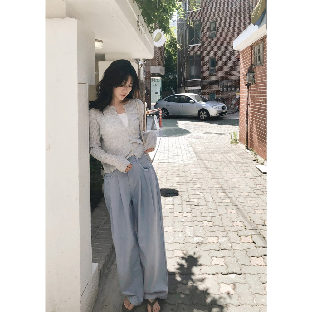 3種褲長✿ 正韓製365寬鬆細褶錐形褲 pants 3色 ( slowand 自訂款 ) 長褲 高腰 棉褲-細節圖10